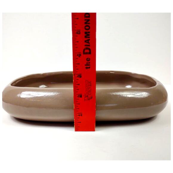 Vintage Rectangle Ceramic Planter Vase Shallow Pottery Bowl 11" MCM Made USA - Picture 5 of 10